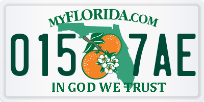 FL license plate 0157AE