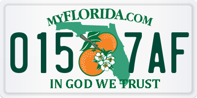FL license plate 0157AF