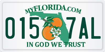 FL license plate 0157AL