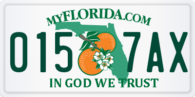 FL license plate 0157AX