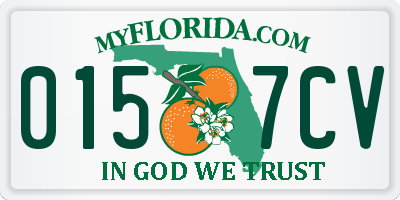 FL license plate 0157CV
