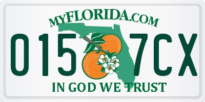 FL license plate 0157CX