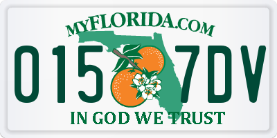 FL license plate 0157DV