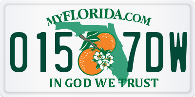 FL license plate 0157DW
