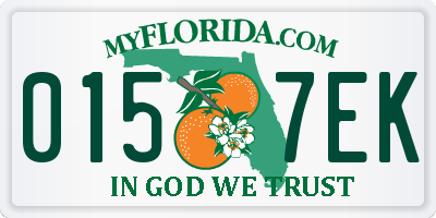FL license plate 0157EK