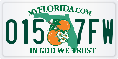 FL license plate 0157FW
