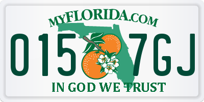 FL license plate 0157GJ