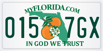 FL license plate 0157GX