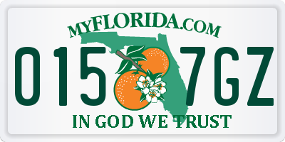 FL license plate 0157GZ
