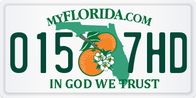 FL license plate 0157HD