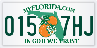 FL license plate 0157HJ