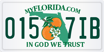 FL license plate 0157IB