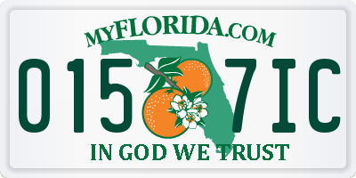 FL license plate 0157IC