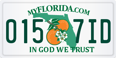 FL license plate 0157ID
