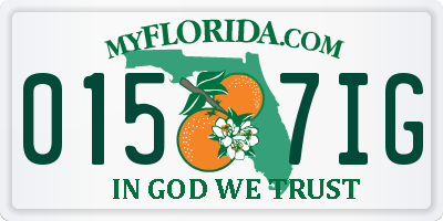 FL license plate 0157IG