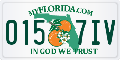 FL license plate 0157IV