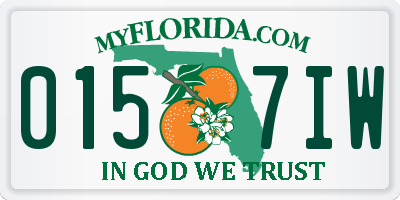 FL license plate 0157IW