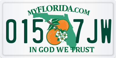 FL license plate 0157JW