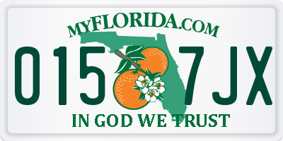 FL license plate 0157JX