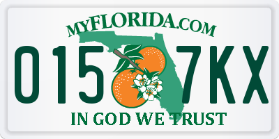 FL license plate 0157KX