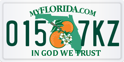 FL license plate 0157KZ