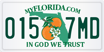 FL license plate 0157MD