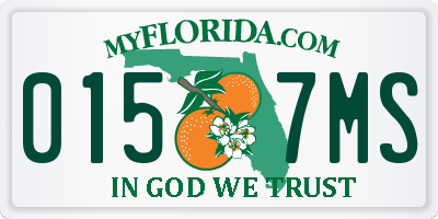 FL license plate 0157MS