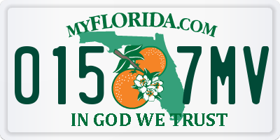 FL license plate 0157MV