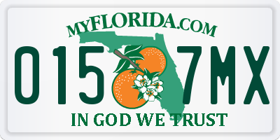 FL license plate 0157MX