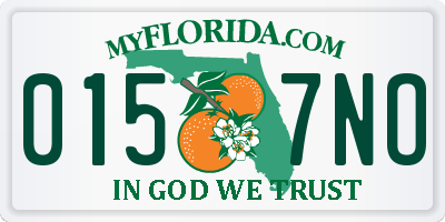 FL license plate 0157NO