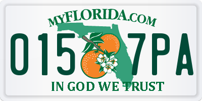 FL license plate 0157PA