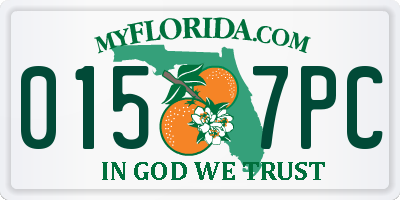 FL license plate 0157PC