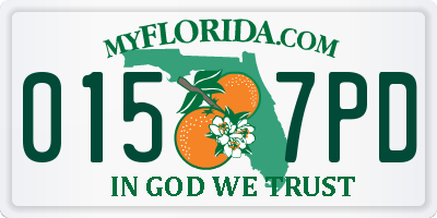 FL license plate 0157PD