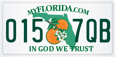 FL license plate 0157QB