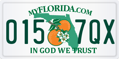 FL license plate 0157QX