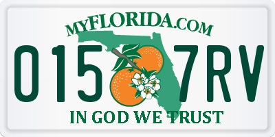 FL license plate 0157RV