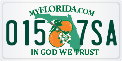 FL license plate 0157SA