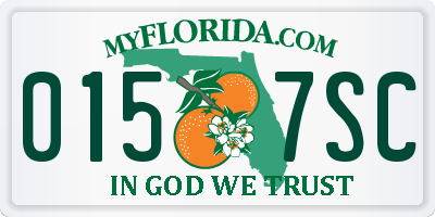 FL license plate 0157SC