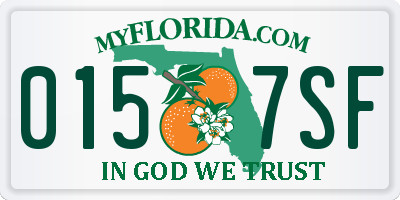 FL license plate 0157SF