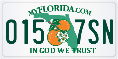 FL license plate 0157SN