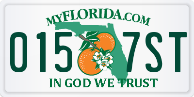 FL license plate 0157ST