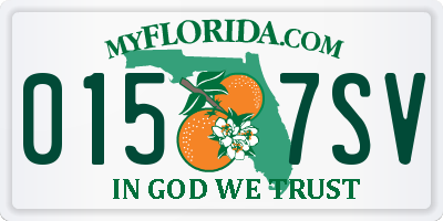 FL license plate 0157SV