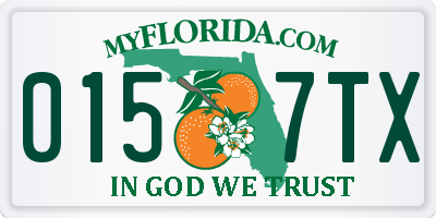 FL license plate 0157TX