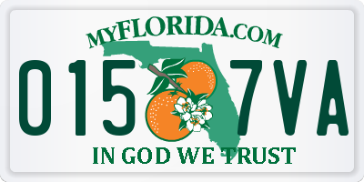 FL license plate 0157VA
