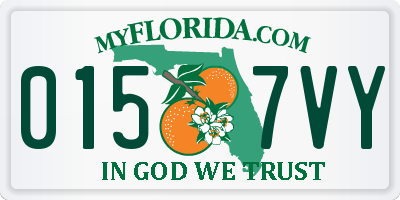 FL license plate 0157VY