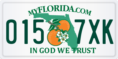 FL license plate 0157XK