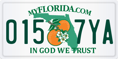 FL license plate 0157YA