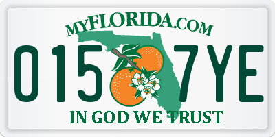 FL license plate 0157YE