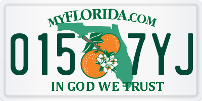FL license plate 0157YJ