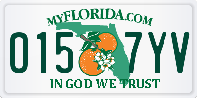 FL license plate 0157YV